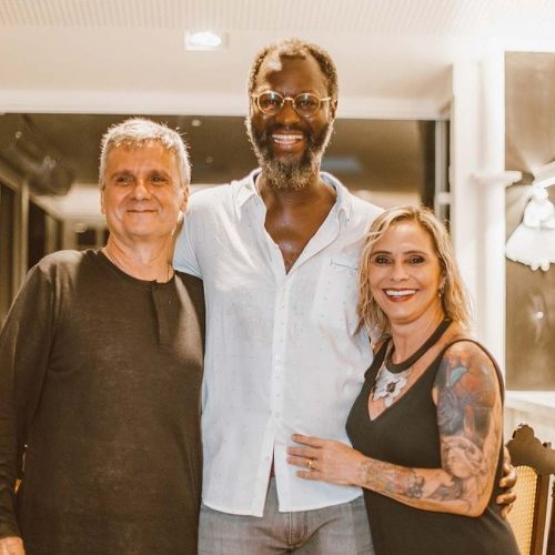 Romildo, Mamadou Gaye (Diretor da Aliança) e Rosa Guerra