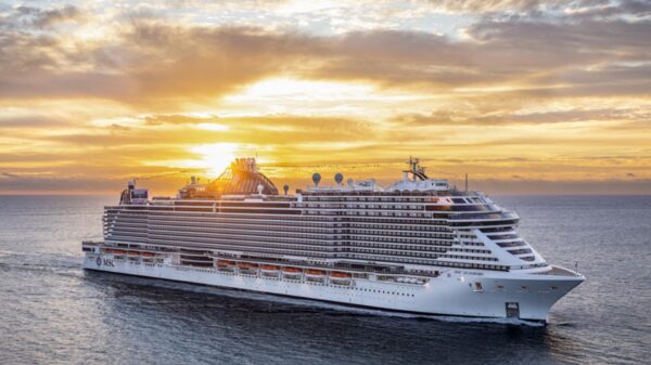 14 november 2021, MSC Seashore's first arrival in Miami - Photo credit Michel Verdure
