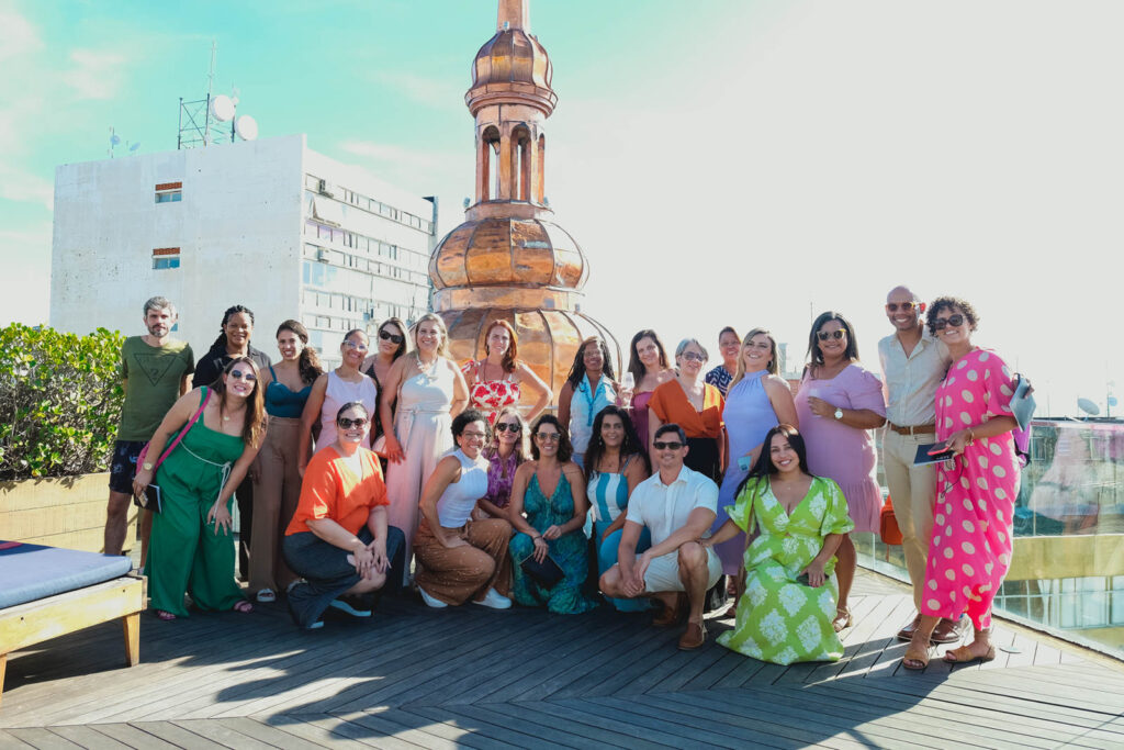 Participantes do ICDW Bahia no rooftop do Fera Palace - Fotos | Davi Santana