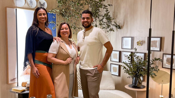 Nath Veloso, Elis Piñón, CEO da Empório Decor, e Filipe Cady