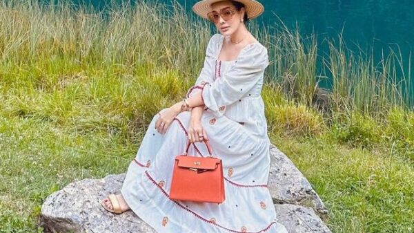 Vestidos florais_Taiz Campbell usa Amissima_Reprodução Instagram